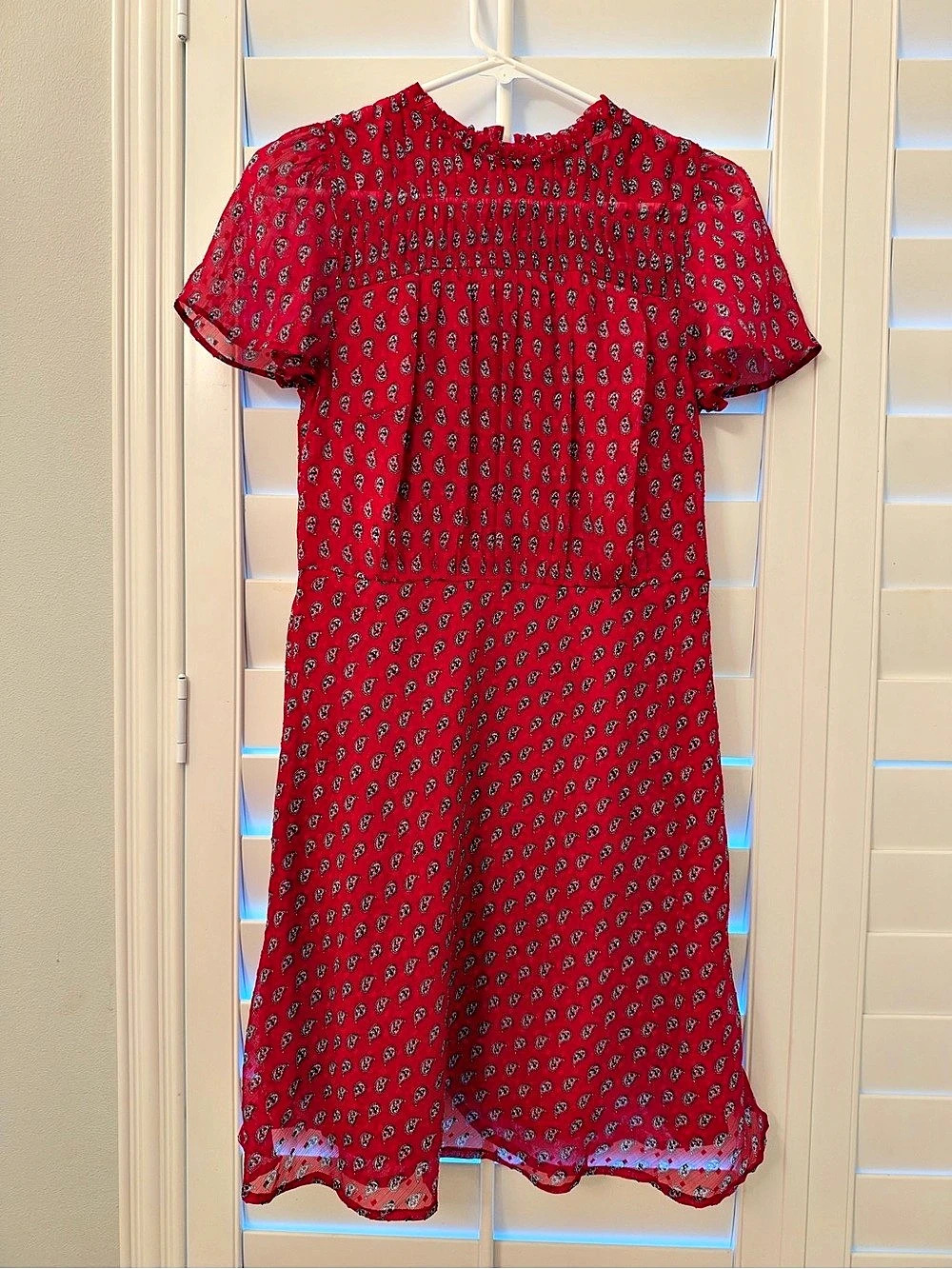 Paisley Mini Dress in Red & Black Like New
